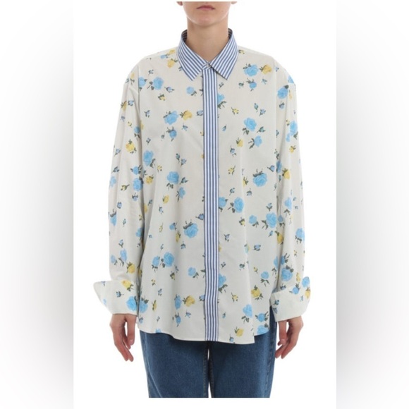 Golden Goose Jessie Long Sleeve Flower Print Shirt Small - Picture 3 of 7